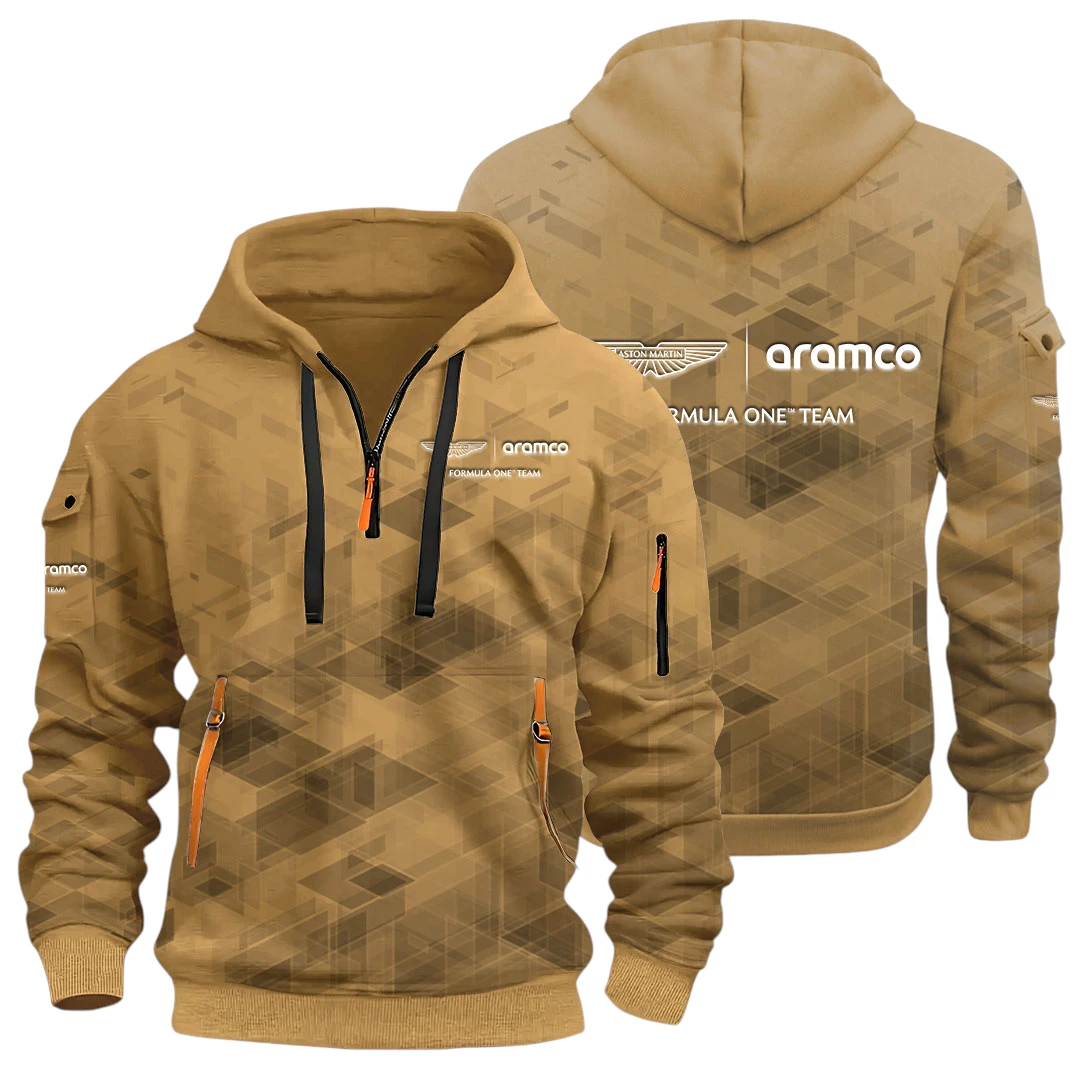 Endurance Racing Half Zip Hoodie All Over Prints Multi Pockets Gift For Fan Y26QZ3H - Khaki