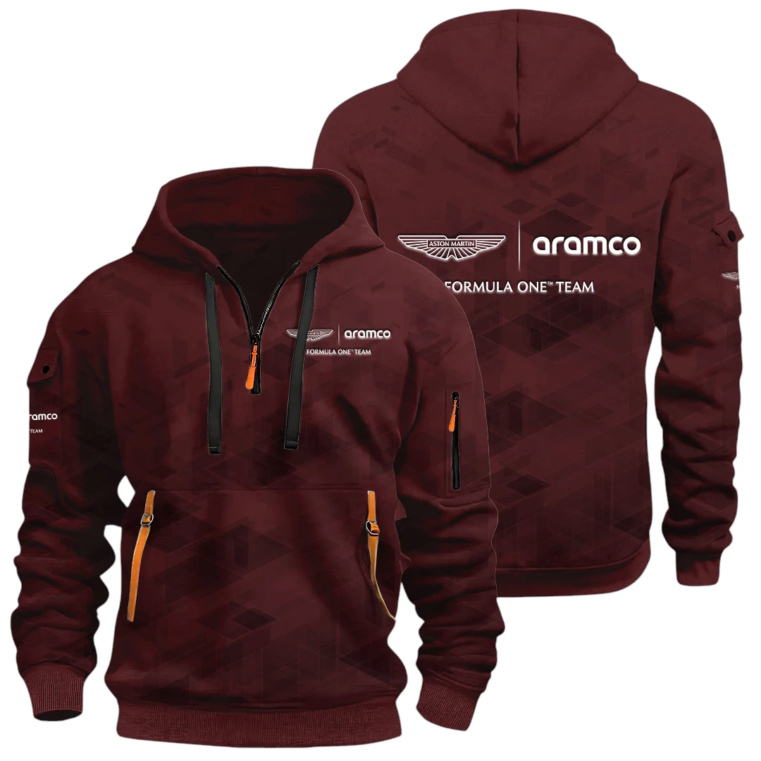 Endurance Racing Half Zip Hoodie All Over Prints Multi Pockets Gift For Fan Y26QZ3H - Red Wine