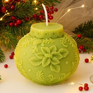 Alternative view of Sculptural Poinsettia Soy Candle