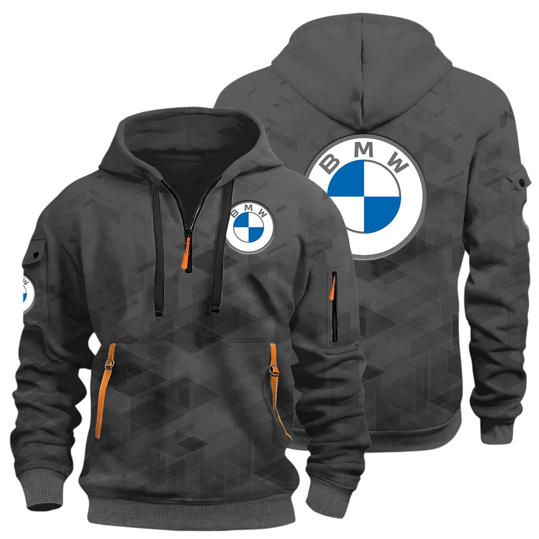 Luxury Car Half Zip Hoodie All Over Prints Multi Pockets Gift For Fan Y26QZ3H - DarkGrey