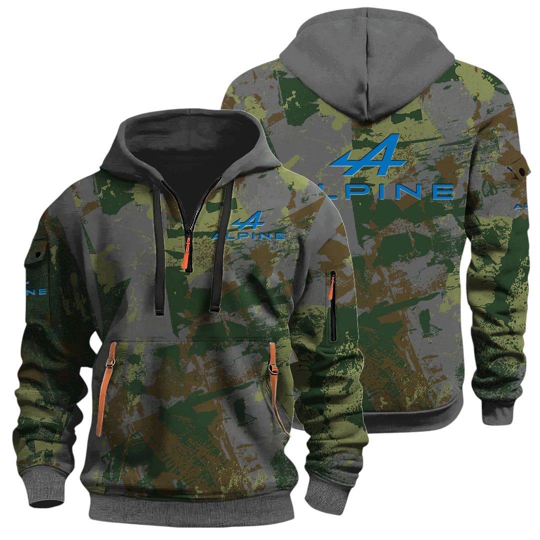 Premium Auto Half Zip Hoodie All Over Prints Sports Hoodie Style Y26QZ3H - DarkGrey