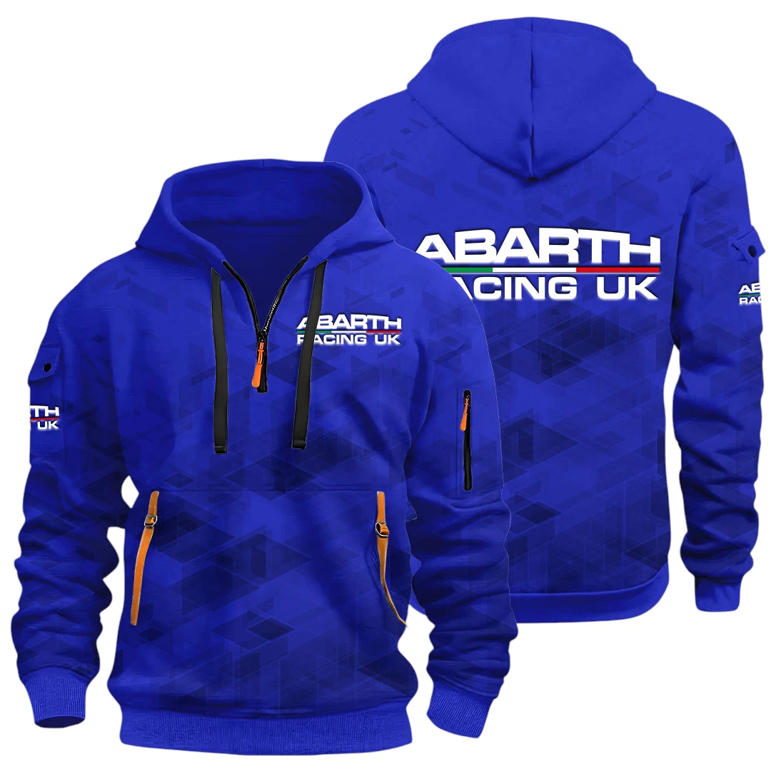 Racing Cars Half Zip Hoodie All Over Prints Multi-Pockets Gift For Fan Y26QZ3H - Blue