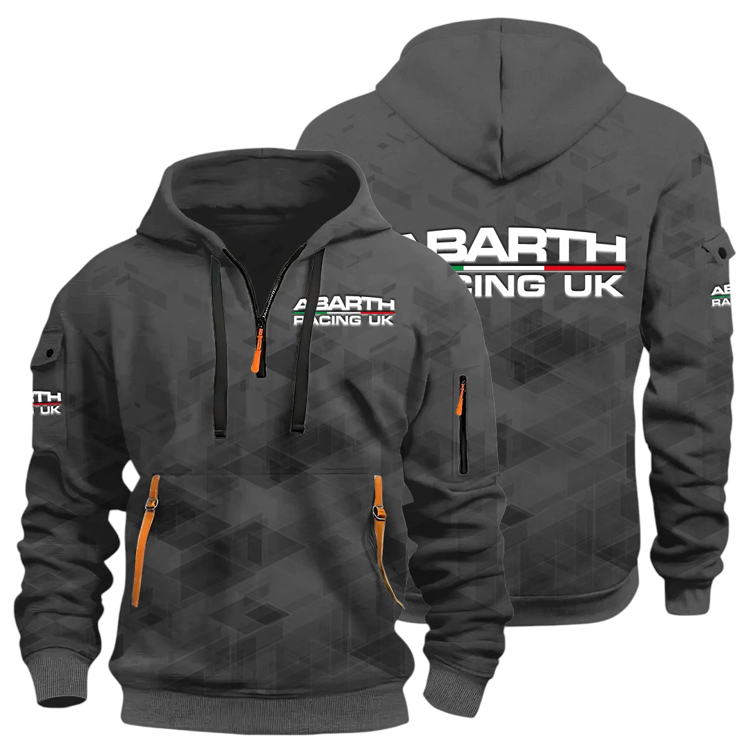 Racing Cars Half Zip Hoodie All Over Prints Multi-Pockets Gift For Fan Y26QZ3H - DarkGrey