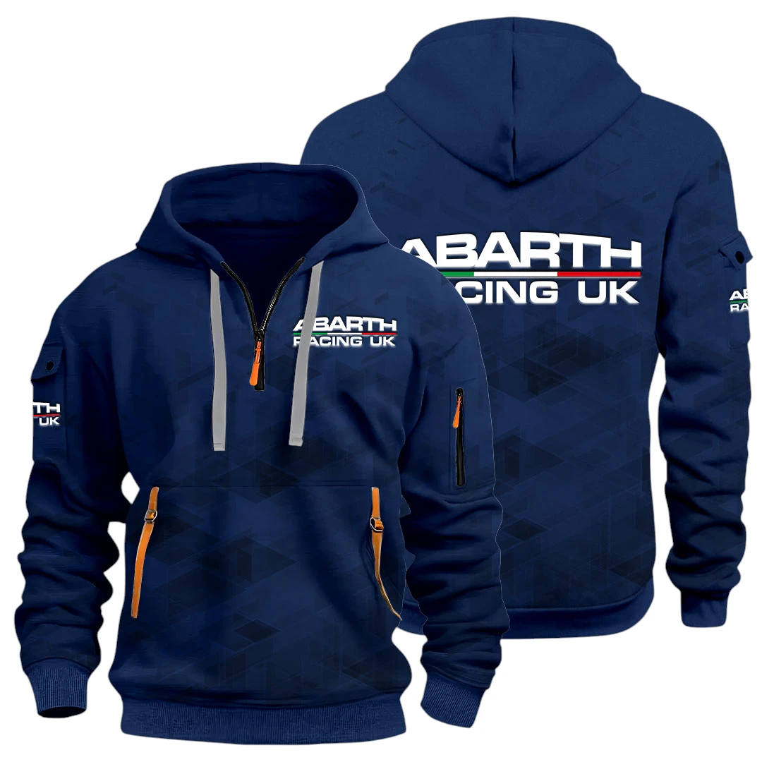 Racing Cars Half Zip Hoodie All Over Prints Multi-Pockets Gift For Fan Y26QZ3H - Navy