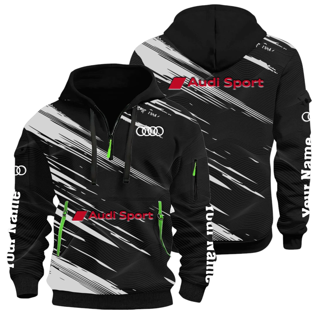 RennSport Half Zip Hoodie All Over Prints, Multi-Pockets Y26QZ3H - Black