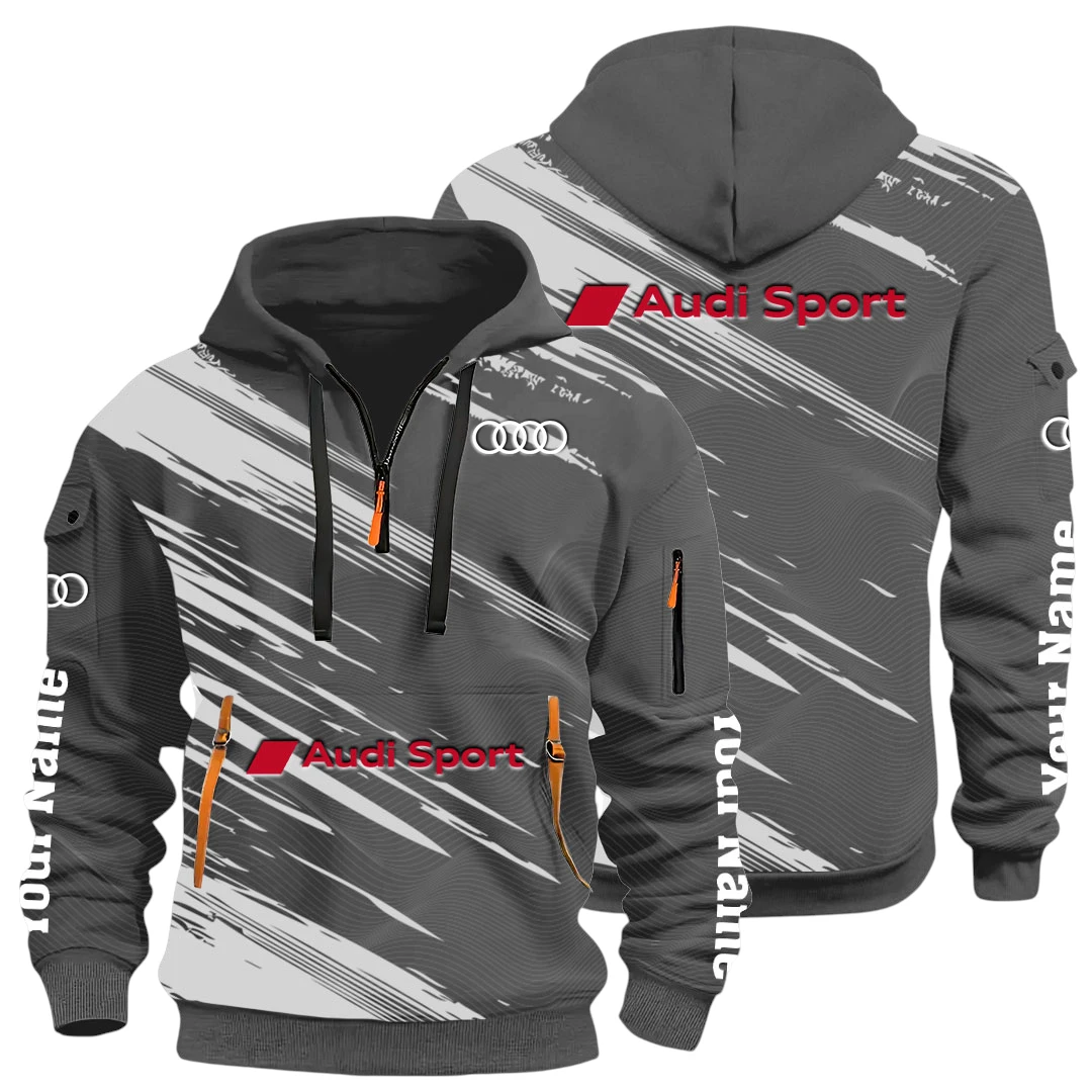 RennSport Half Zip Hoodie All Over Prints, Multi-Pockets Y26QZ3H - DarkGrey