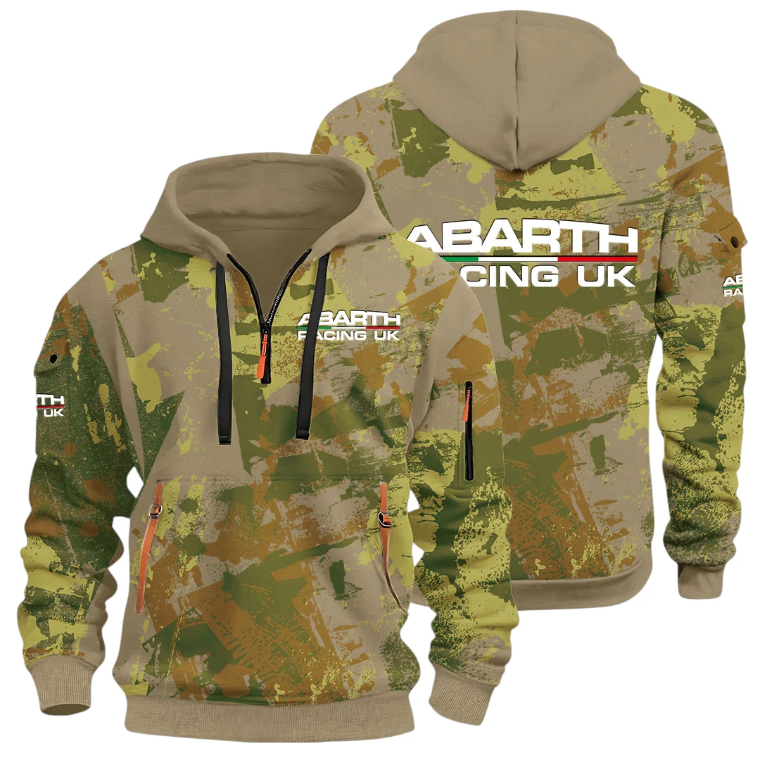Road Car Half Zip Hoodie All Over Prints Sports Hoodie Style Y26QZ3H - Sand