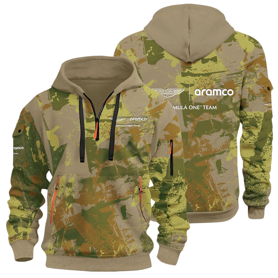 Sports Car Half Zip Hoodie All Over Prints Sports Hoodie Style Y26QZ3H - Sand