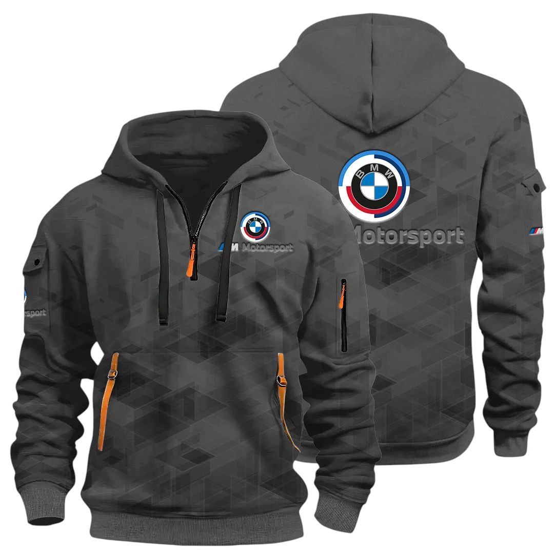 Top Motorsports Half Zip Hoodie All Over Prints Multi Pockets Gift For Fan Y26QZ3H - DarkGrey