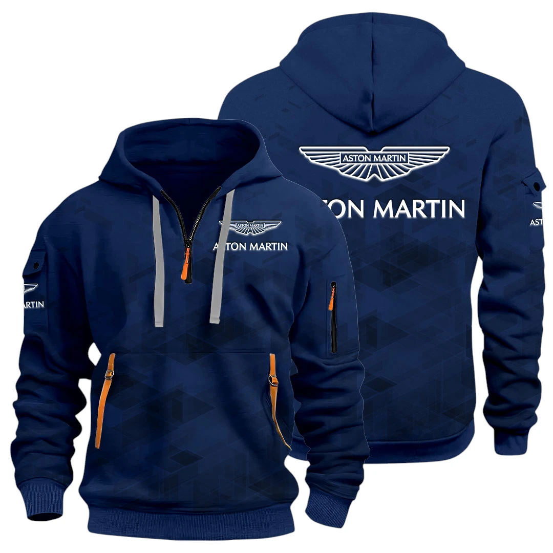 Ultra-Luxury Car Half Zip Hoodie All Over Prints Multi Pockets Gift For Fan Y26QZ3H - Navy