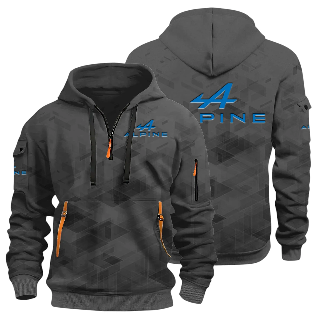 Vehicles Half Zip Hoodie All Over Prints Multi Pockets Gift For Fan Y26QZ3H - DarkGrey